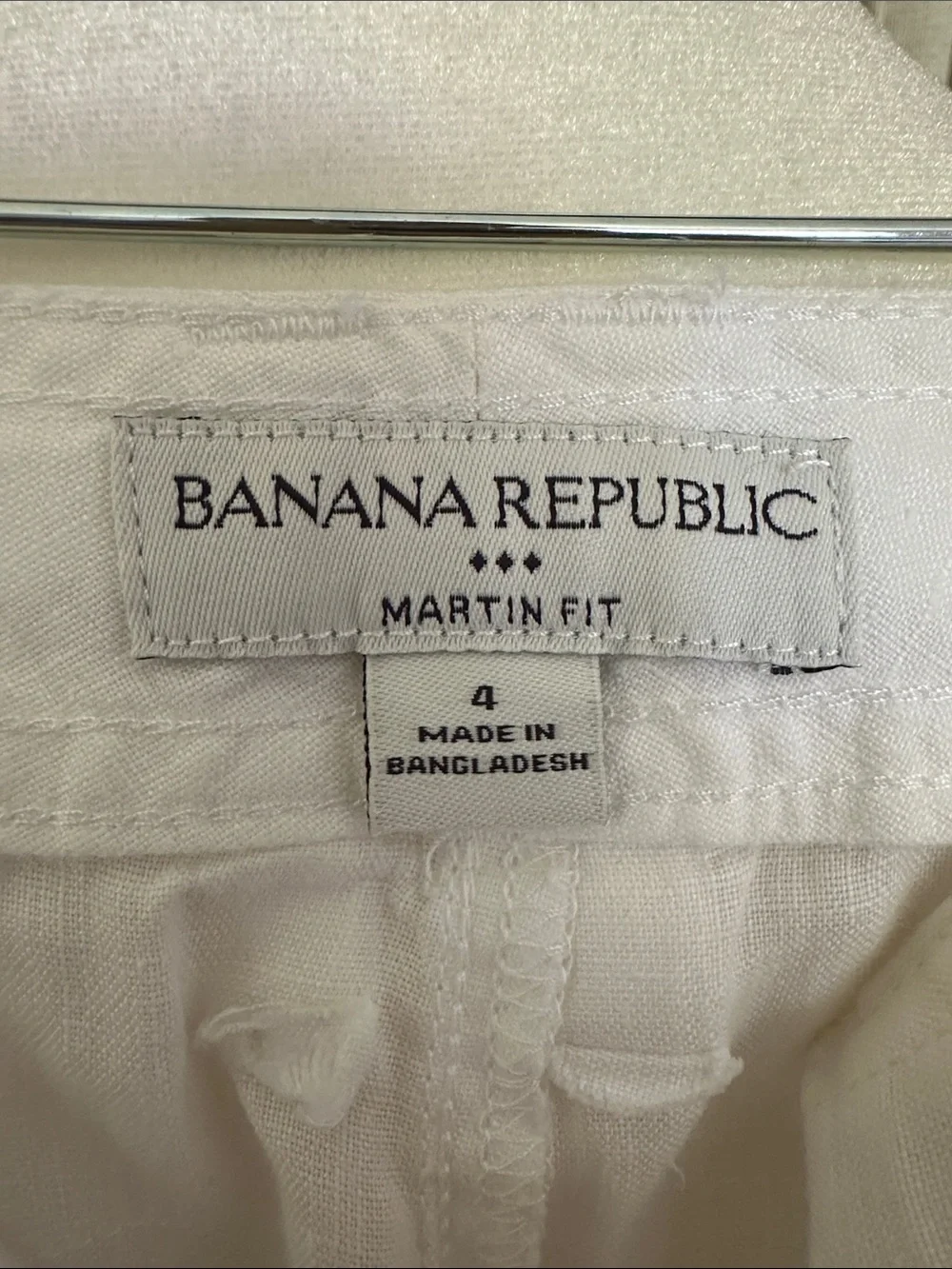Banana Republic White Linen Drawstring Trousers